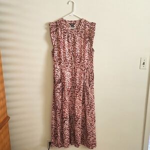 Simply Vera Vera Wang Cap Ruffle Sleeveless Button Down Maxi Sundress XL